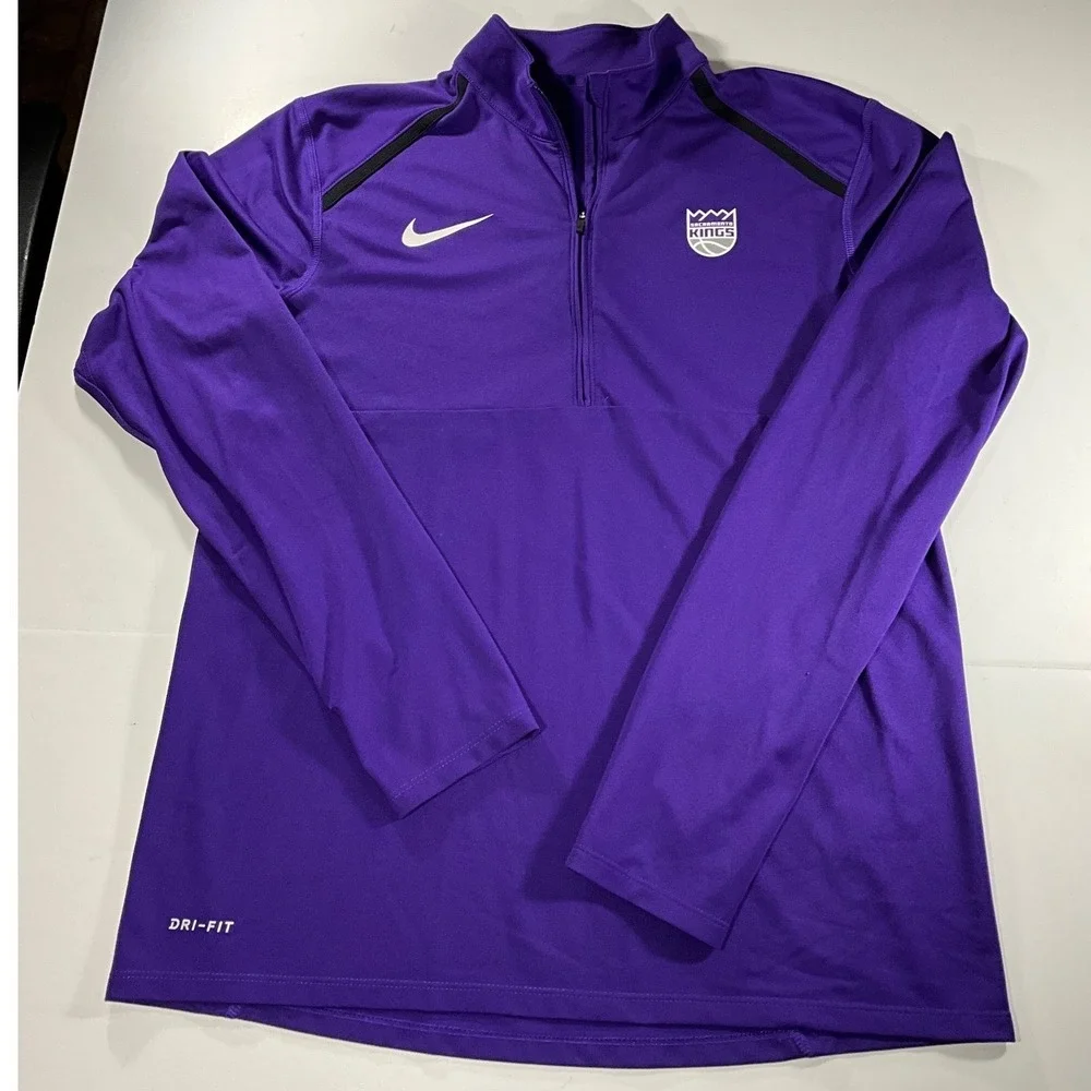 Nike Sacramento Kings NBA Dri-FIT Quarter Zip Pullover Mens Medium Purple